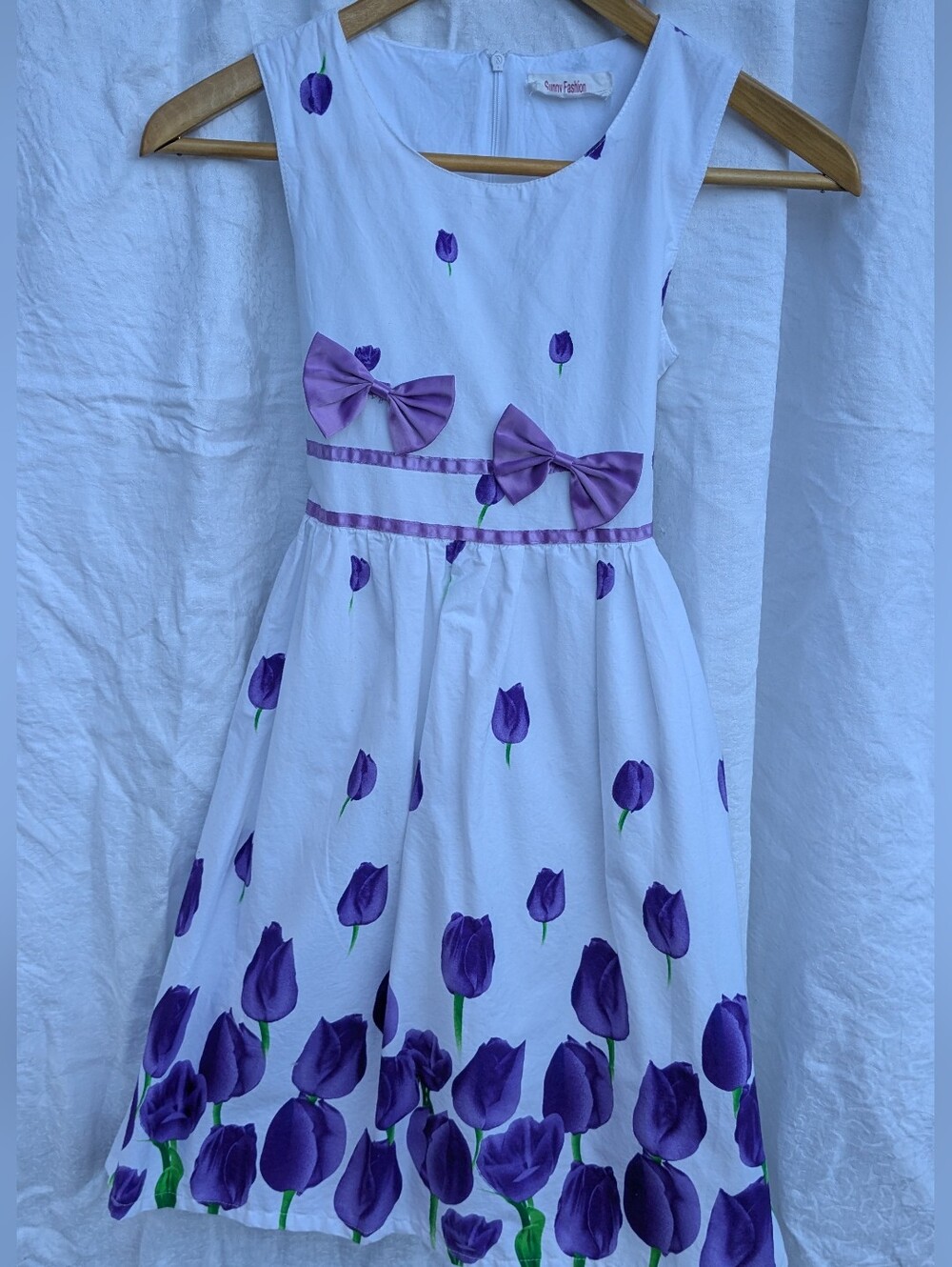 Sunny Fashion Dress Party Purple Tulip Floral 11/12